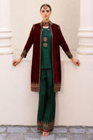 Samba Red Hand-Embroidered Velvet Jacket (3-Piece) - Image 2