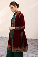 Samba Red Hand-Embroidered Velvet Jacket (3-Piece) - Image 4