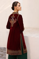 Samba Red Hand-Embroidered Velvet Jacket (3-Piece) - Image 6