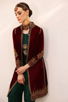 Samba Red Hand-Embroidered Velvet Jacket (3-Piece) - Image 7