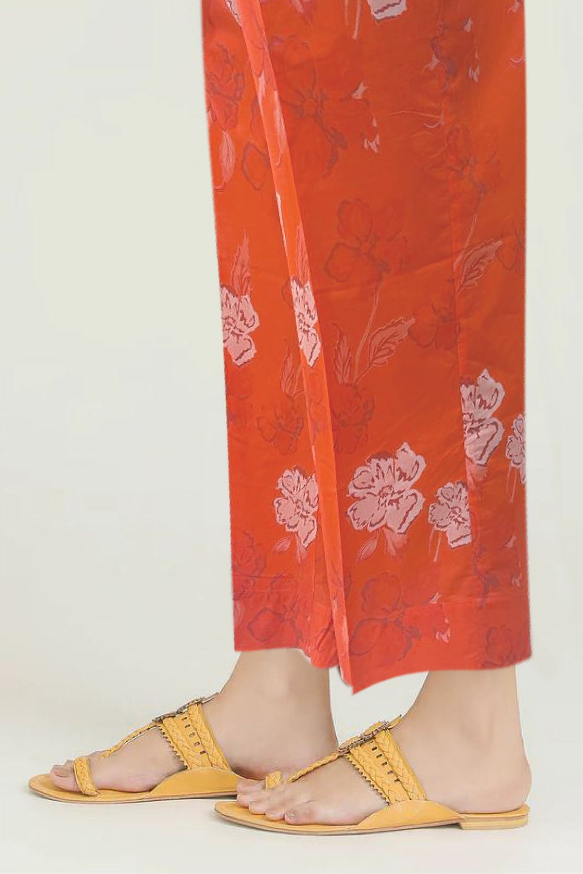 Red Digital Printed Cotton Trouser (1-Pc) - Image 2