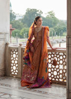 Rust Zardozi & Gota Charmeuse Silk Kalidaar (3-Piece) - Image 3