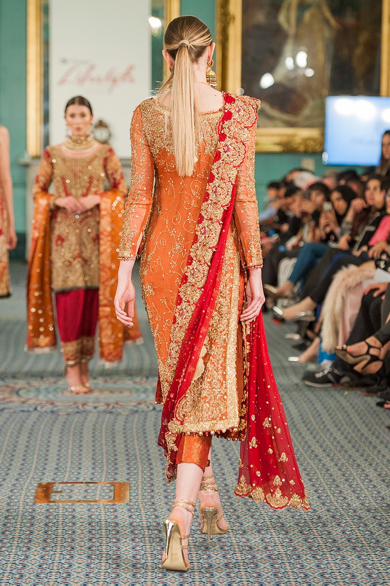 Rust Kora Dabka Embellished Long Shirt (3-Piece) - Image 2