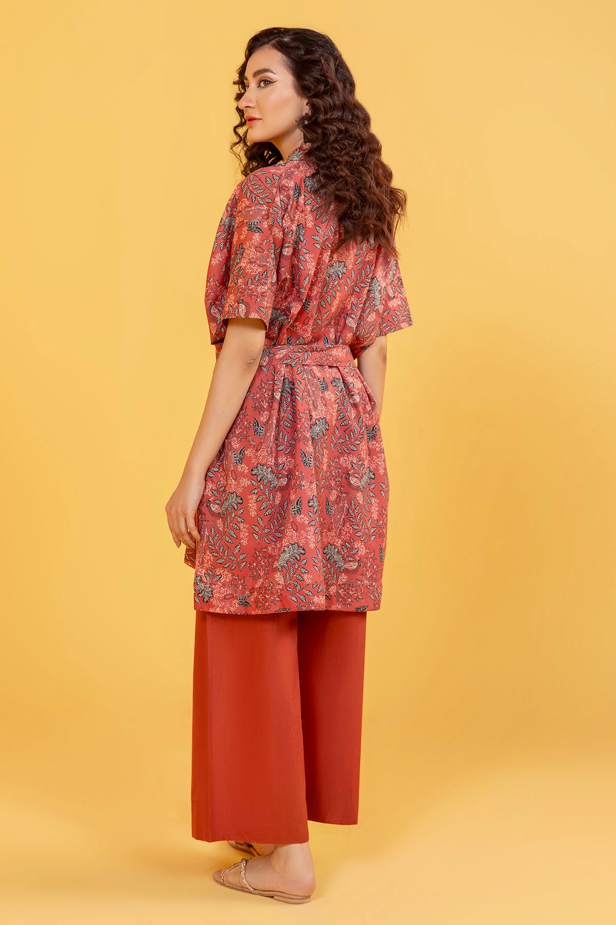 Rust Digital Printed Lawn Salwar Kameez (2-Piece) - Image 3