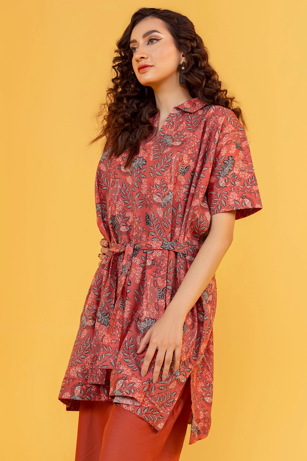 Rust Digital Printed Lawn Salwar Kameez (2-Piece) - Image 5