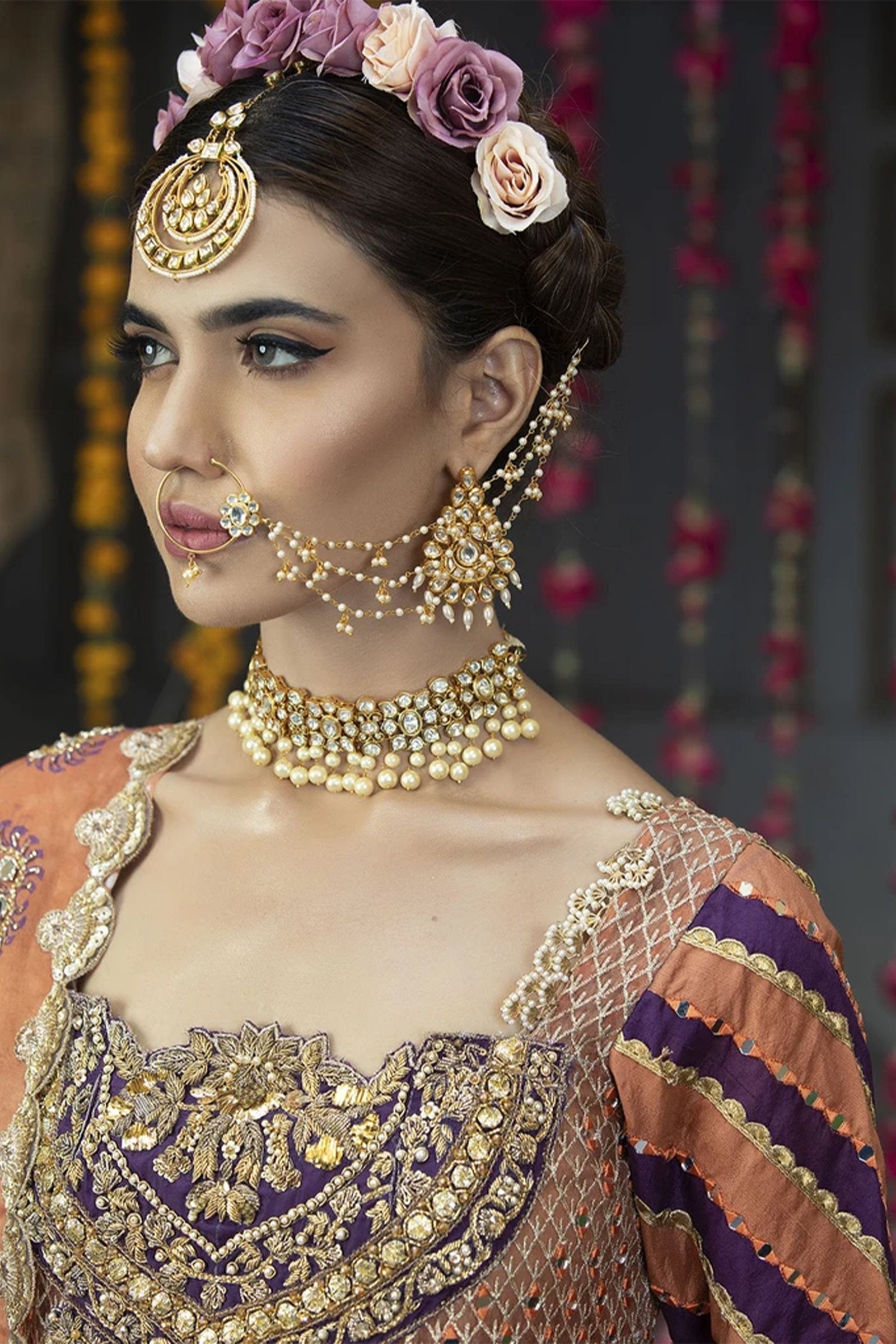 Rust Mirror & Mokaish Silk-Blend Salwar Kameez (3-Piece) - Image 3