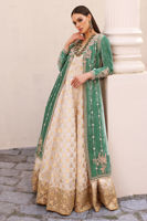 Dusty Sage Embroidered Velvet Jacket & Organza Kalidaar (2-Piece) - Image 11
