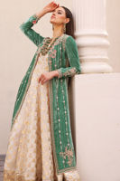 Dusty Sage Embroidered Velvet Jacket & Organza Kalidaar (2-Piece) - Image 12