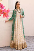 Dusty Sage Embroidered Velvet Jacket & Organza Kalidaar (2-Piece) - Image 3