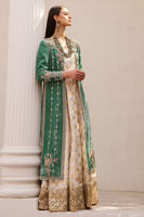 Dusty Sage Embroidered Velvet Jacket & Organza Kalidaar (2-Piece) - Image 5