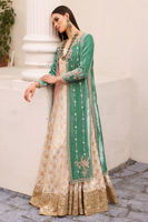 Dusty Sage Embroidered Velvet Jacket & Organza Kalidaar (2-Piece) - Image 8