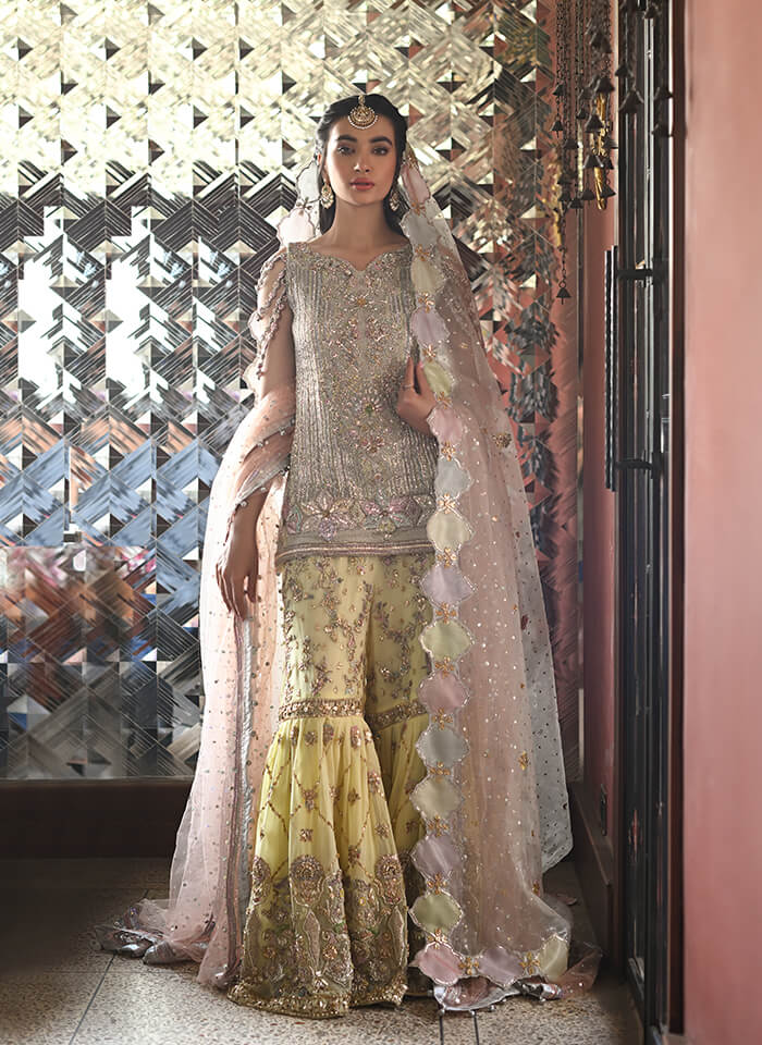 Pastel Gota Silk Gharara Set (3-Piece) - Image 1