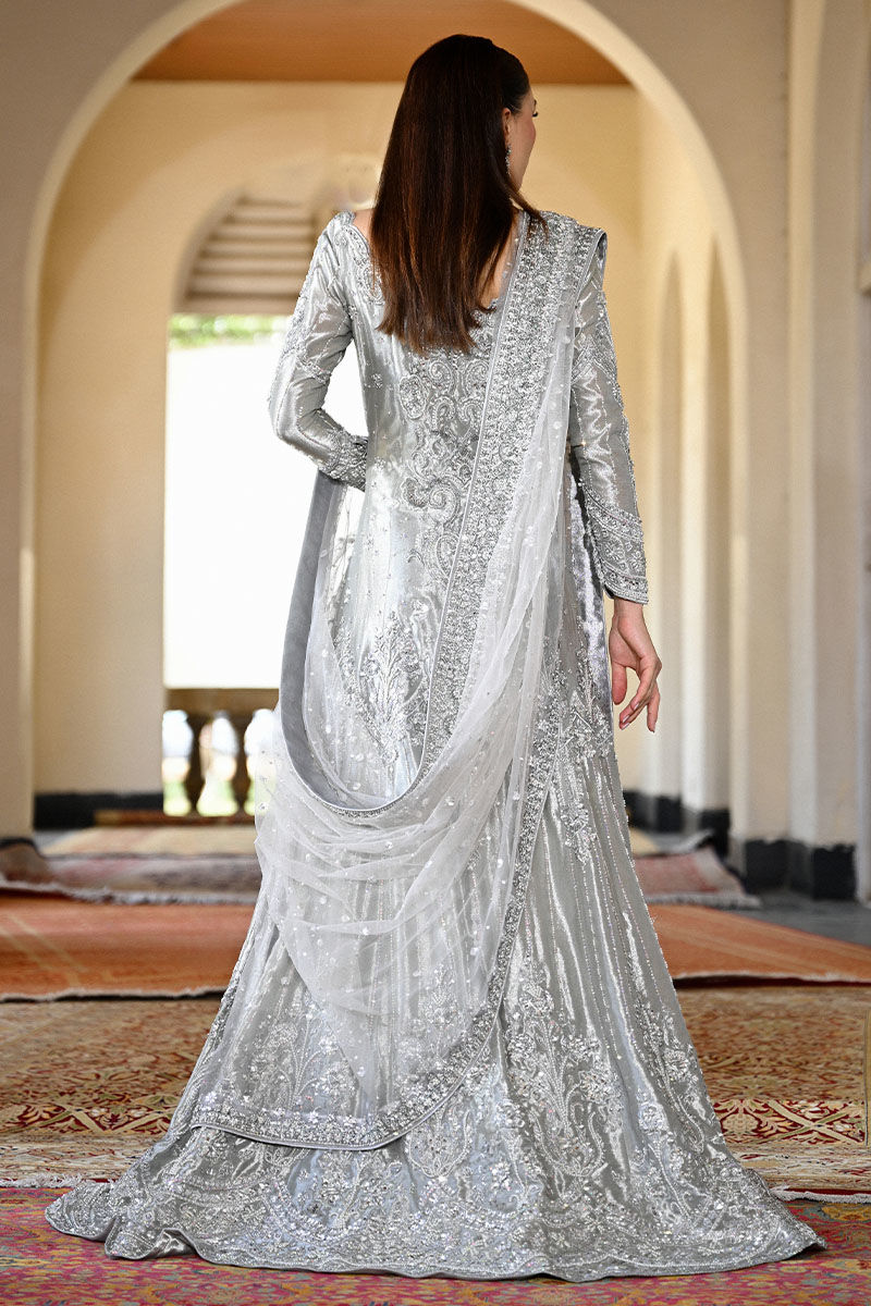 Silver Embellished Lama Mermaid Gown (2-Piece) - Image 3