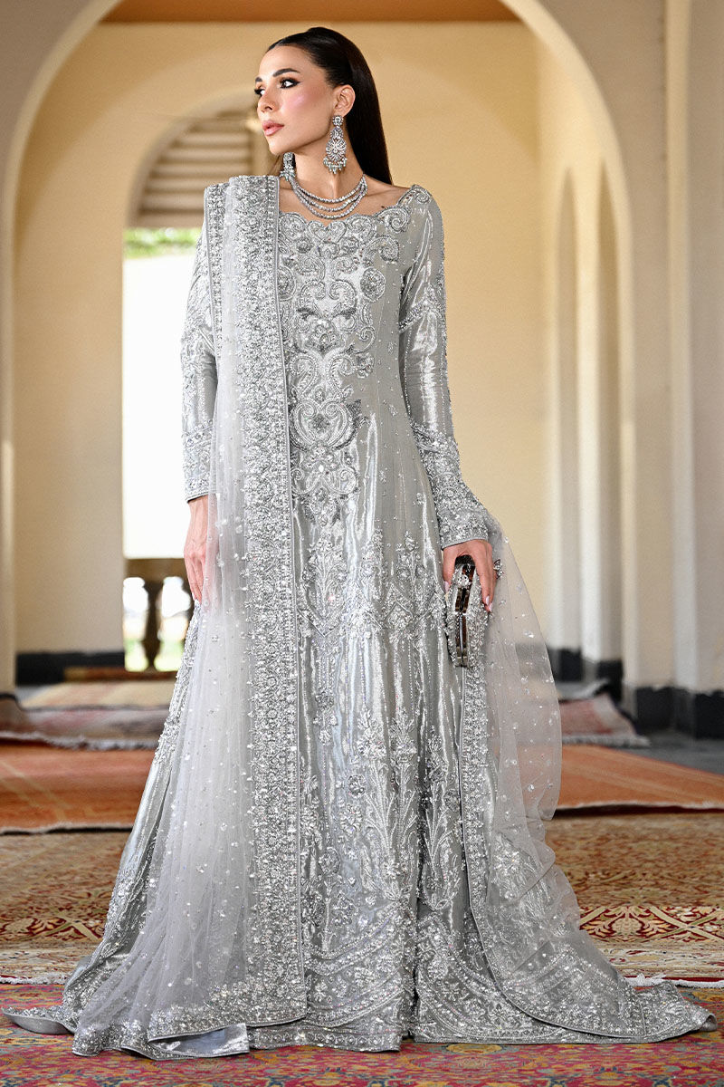 Silver Embellished Lama Mermaid Gown (2-Piece) - Image 5