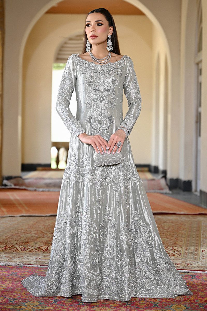 Silver Embellished Lama Mermaid Gown (2-Piece) - Image 6
