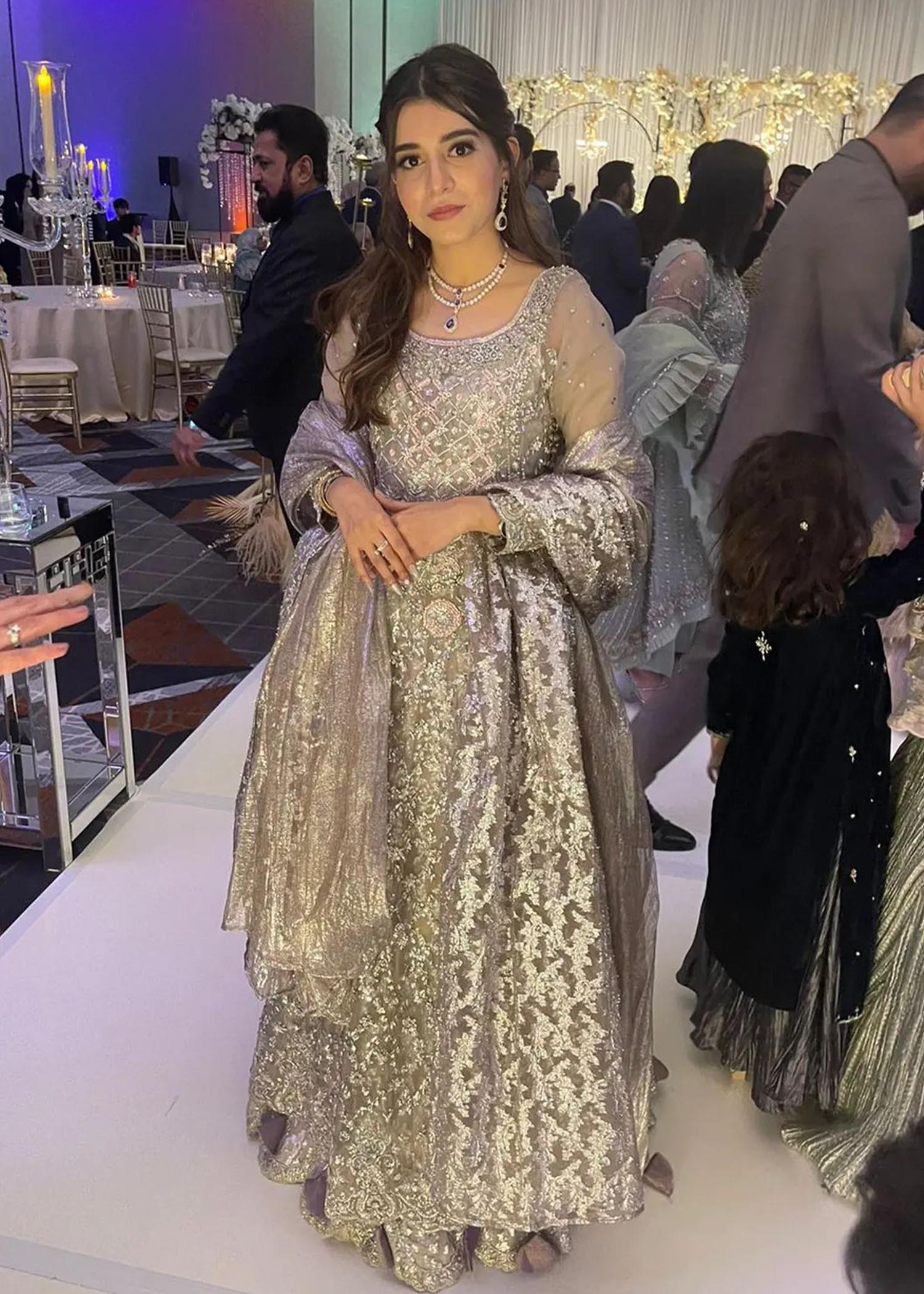 Silver Embroidered Metallic Gown (2-Piece) - Image 2