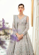 Silver Hand-Embellished Net & Organza Bridal Gown (2-Piece) - Image 6