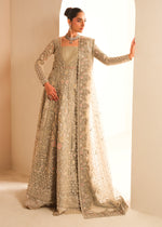 Silver Grey Embroidered Net Bridal Gown (3-Piece) - Image 7