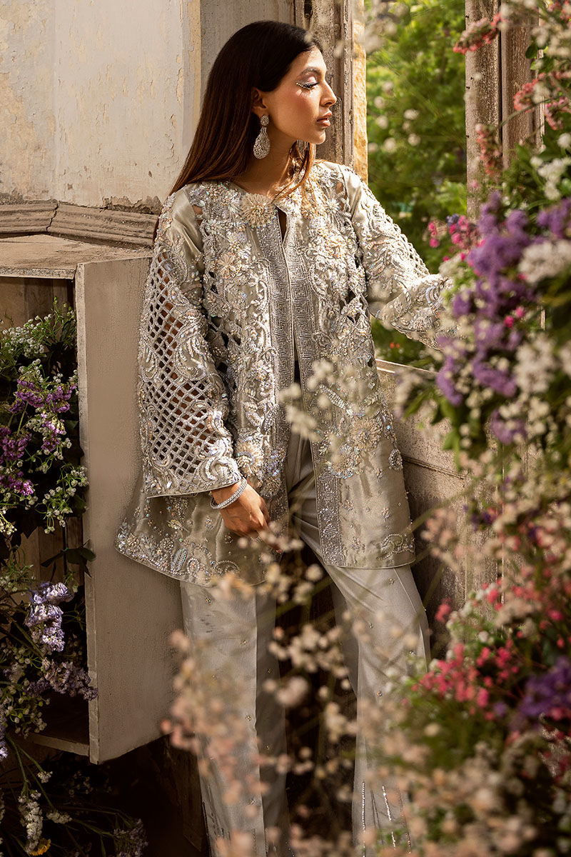 Silver Embroidered Lama Jacket 3-Piece - Image 4