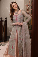 Silver Handworked Jamawar Lehenga Set (3-Piece) - Image 5