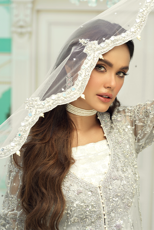 Silver Zardozi Maysuri Net Kalidar Lehenga (3-Piece) - Image 6