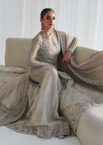 Silver Embroidered Net & Tissue Peplum Lehnga (3-Piece) - Image 4