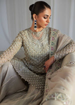 Silver Embroidered Net & Tissue Peplum Lehnga (3-Piece) - Image 5