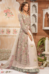 Pakistani Silver Adda Work Organza Bridal Gown with Lehnga (3-Piece) - Image 3