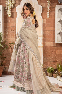 Pakistani Silver Adda Work Organza Bridal Gown with Lehnga (3-Piece) - Image 4
