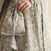 Pakistani Silver Grey Embellished Silk Blend Bridal Lehenga (3-Piece) - Image 5