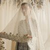 Pakistani Silver Grey Embellished Silk Blend Bridal Lehenga (3-Piece) - Image 6