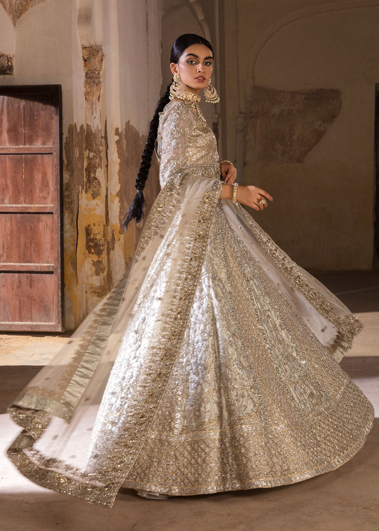 Silver Embroidered Net & Tissue Lehenga Choli (3-Piece) - Image 8