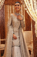 Silver Zardozi Tissue Bridal Lehenga Set (3-Piece) - Image 10