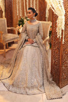 Silver Zardozi Tissue Bridal Lehenga Set (3-Piece) - Image 5