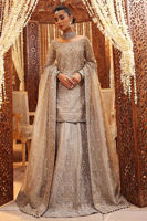 Silver Zardozi Tissue Bridal Lehenga Set (3-Piece) - Image 7
