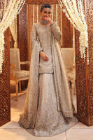 Silver Zardozi Tissue Bridal Lehenga Set (3-Piece) - Image 9