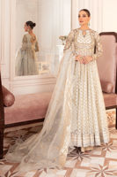 Pakistani Silver Zardozi Silk Zari Net Pishwas (3-Piece) - Image 2