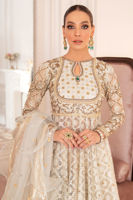 Pakistani Silver Zardozi Silk Zari Net Pishwas (3-Piece) - Image 3