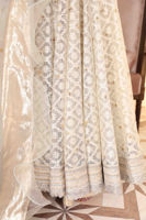 Pakistani Silver Zardozi Silk Zari Net Pishwas (3-Piece) - Image 8