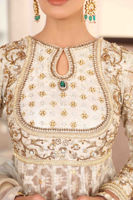 Pakistani Silver Zardozi Silk Zari Net Pishwas (3-Piece) - Image 9