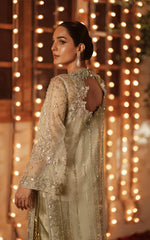 Silver Embellished Net Floor-Length Tunic (3-Piece) - Image 5