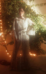 Silver Embellished Net Floor-Length Tunic (3-Piece) - Image 6