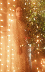 Silver Embellished Net Floor-Length Tunic (3-Piece) - Image 7