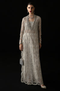 Silver Embellished Organza & Net Salwar Kameez (3-Piece) - Image 1