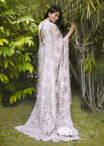Silver Handworked Organza Tissue Salwar Kameez (3-Piece) - Image 3