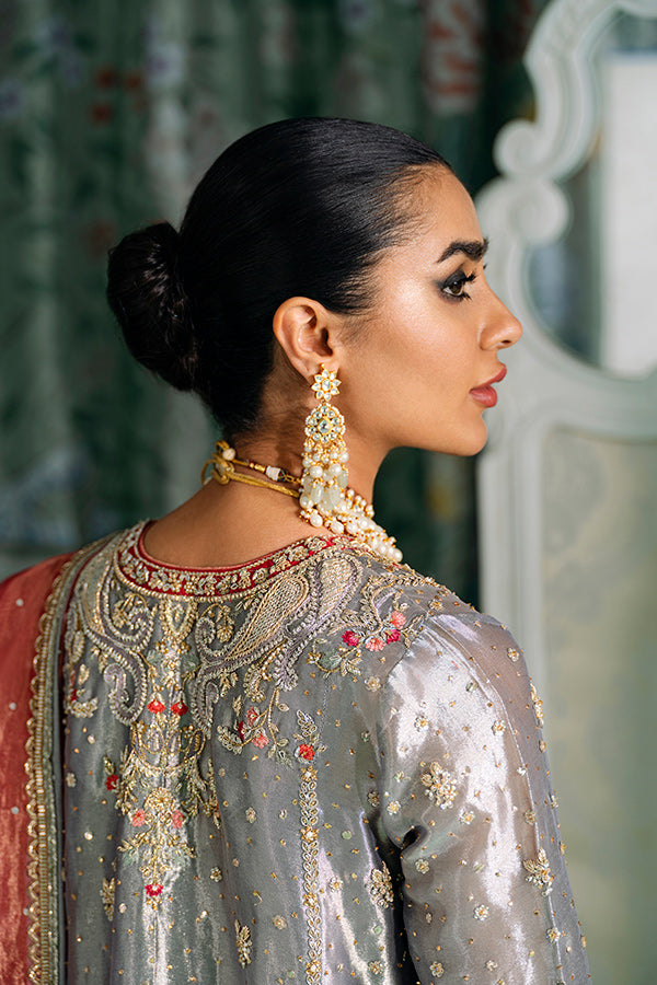 Silver Ganga Jamni Embellished Silk-Blend Kurta (3-Piece) - Image 6