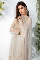 Pakistani Silver Embroidered Tissue Salwar Kameez (3-Piece) - Image 3