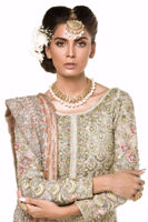 Silver Ice Blue Embroidered Net Sharara (3-Piece) - Image 5