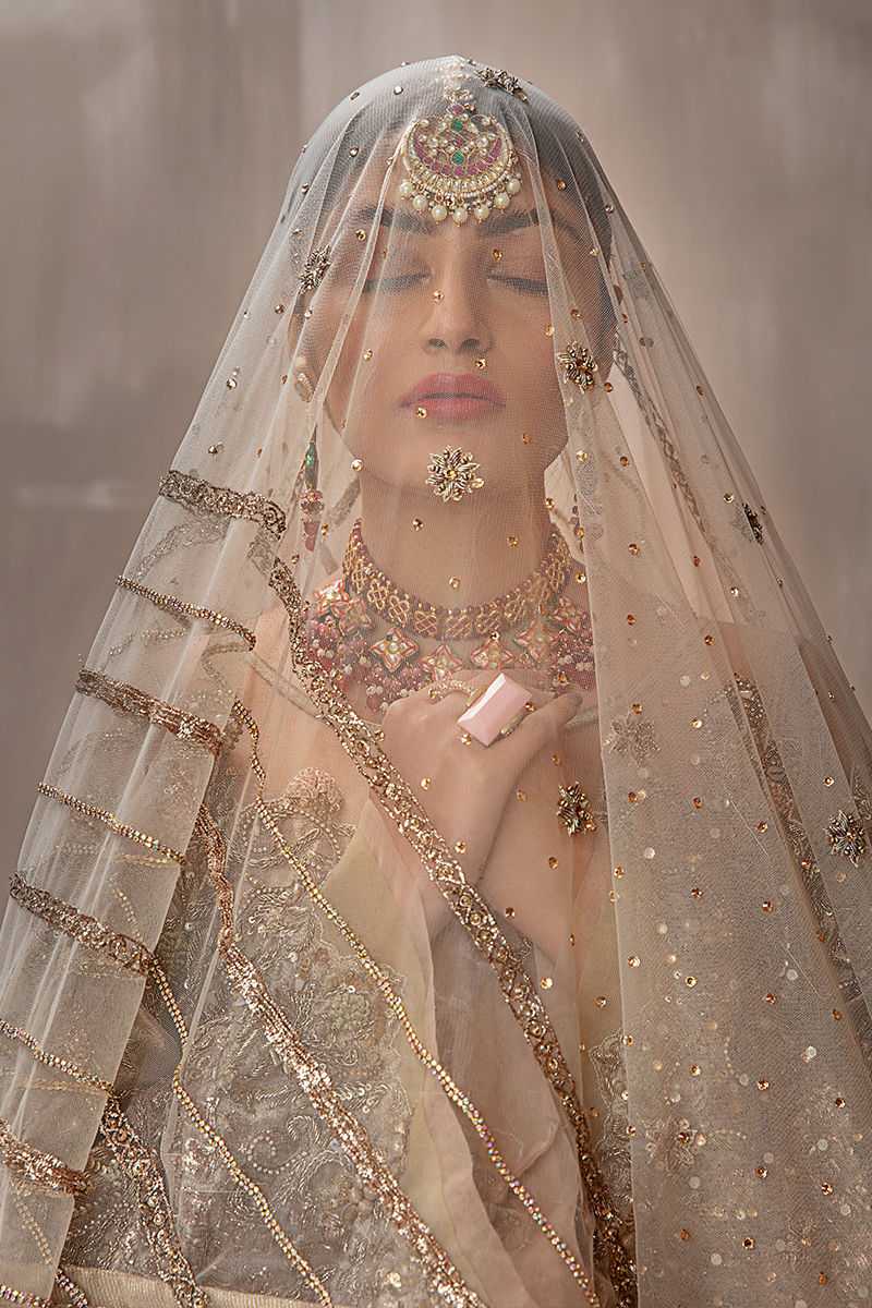 Silver Grey Embellished Sharara Set (3-Piece) - Image 1