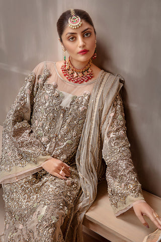 Silver Grey Embellished Sharara Set (3-Piece) - Image 6